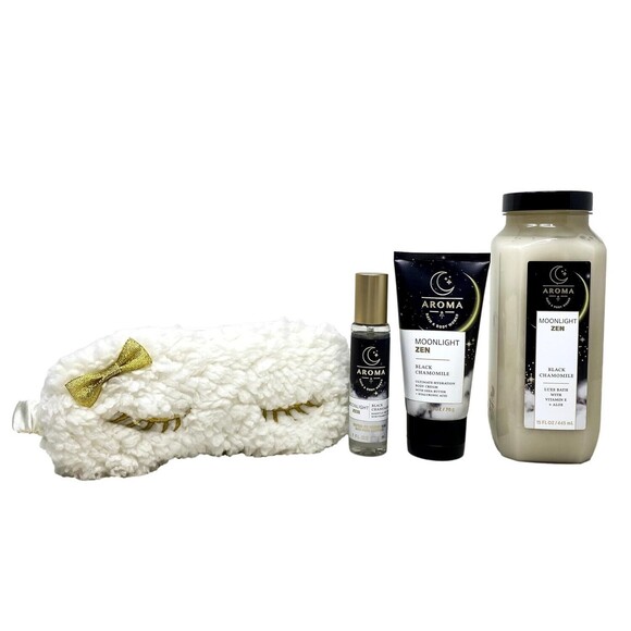 Moonlight Zen Black Chamomile Bath and Body Works Aroma Gift Set 4 pc - Picture 3 of 8